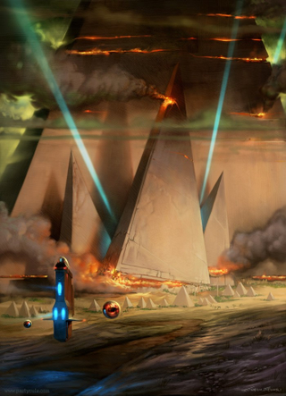 Illustration for article titled Astounding Concept Art of Cities Being Demolished